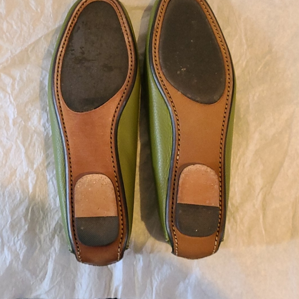 Fieramosca & Co Green Leather Driving Loafers Flat - Picture 2 of 5